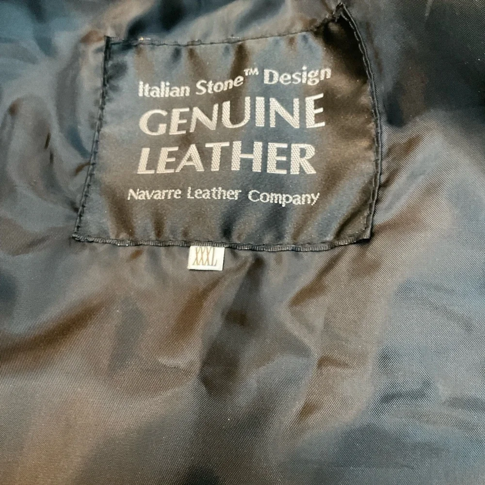 ITALIAN STONE GENUINE LEATHER VEST SIZE XXXL